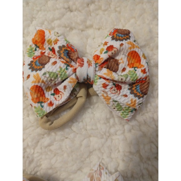 Yanjie Thanksgiving Turkey Hair Bow Headband for Baby Girls and Toddlers - Picture 4 of 6